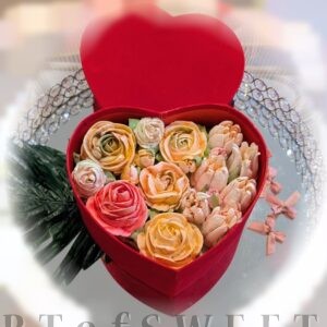 Large Heart Shape Gift Box Marshmallow Flowers