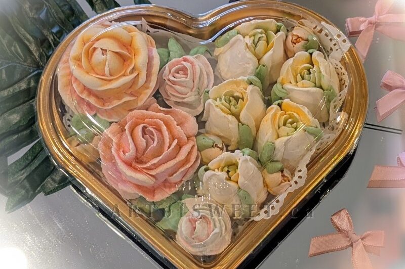 Heart Shape Gift Box Marshmallow Flowers